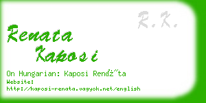 renata kaposi business card